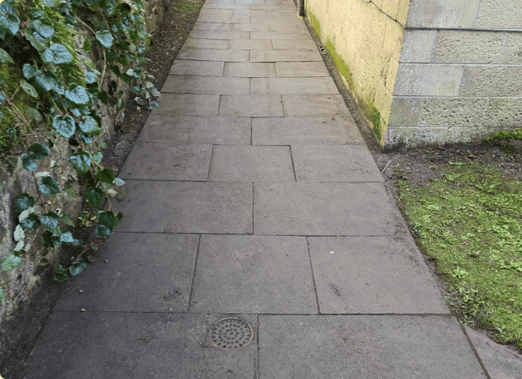 A image of a very clean garden concrete path